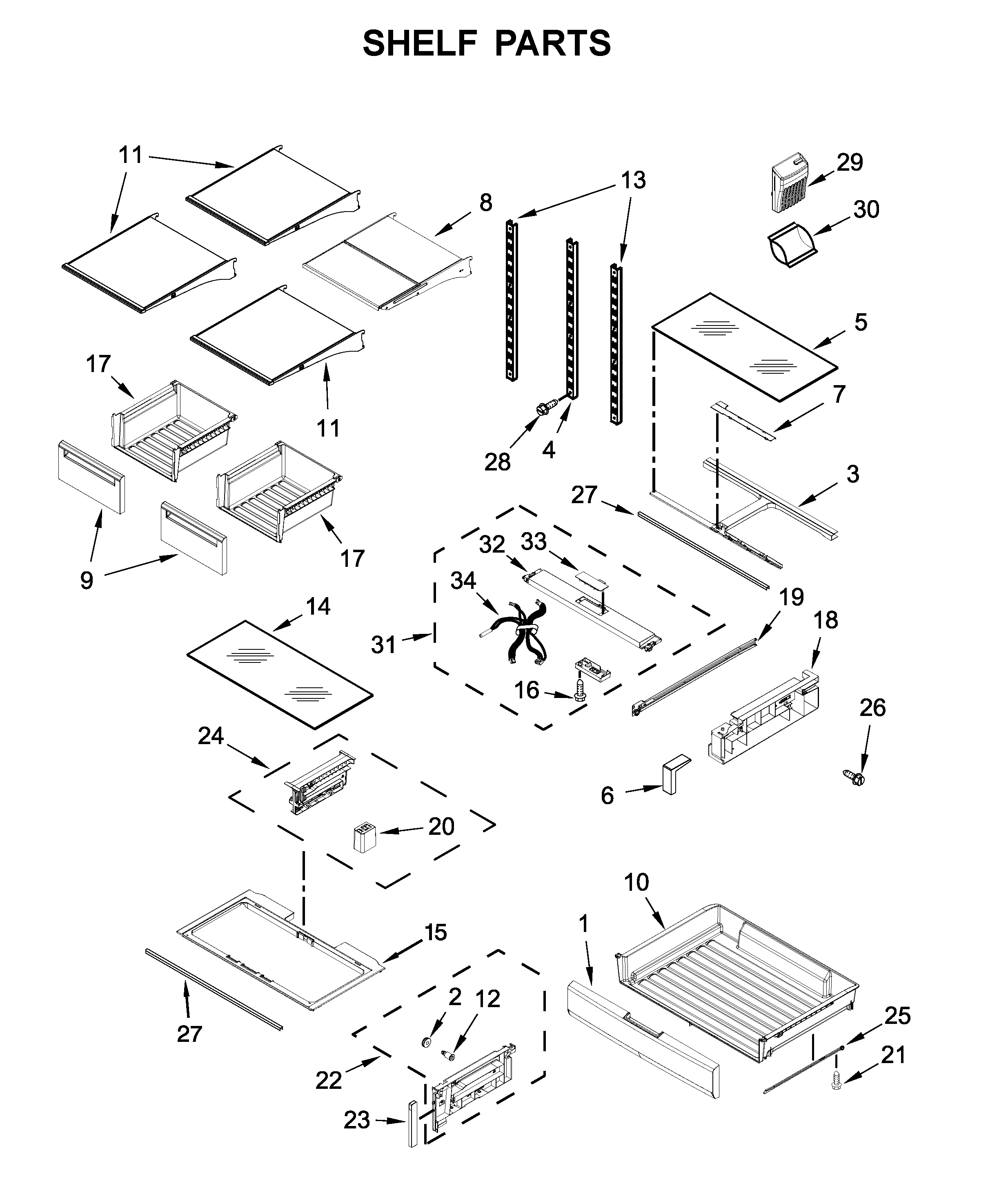 Shelf parts