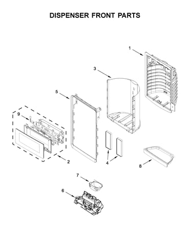 Dispenser front parts