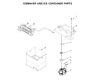 Maytag MFT2776FEZ01 icemaker and ice container parts diagram