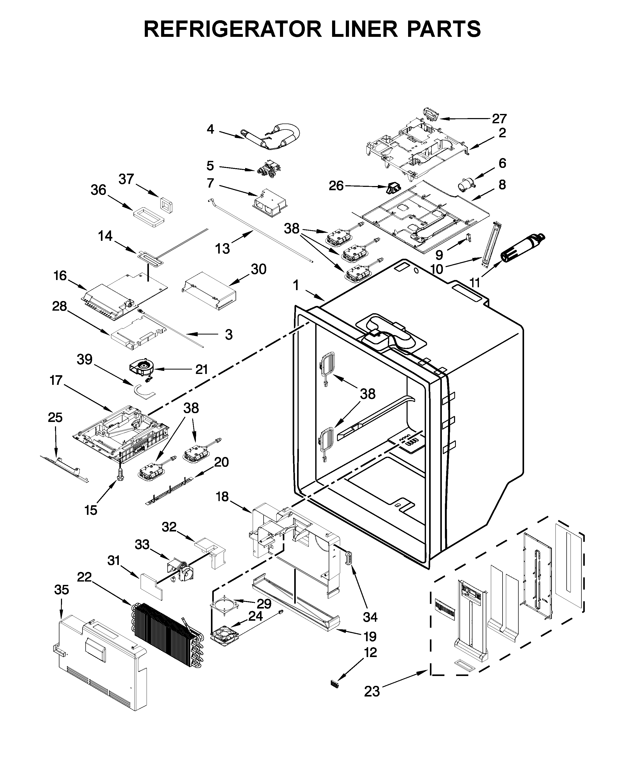 REFRIGERATOR LINER PARTS