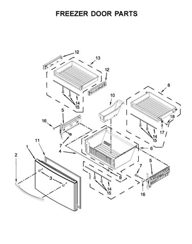 Freezer door parts