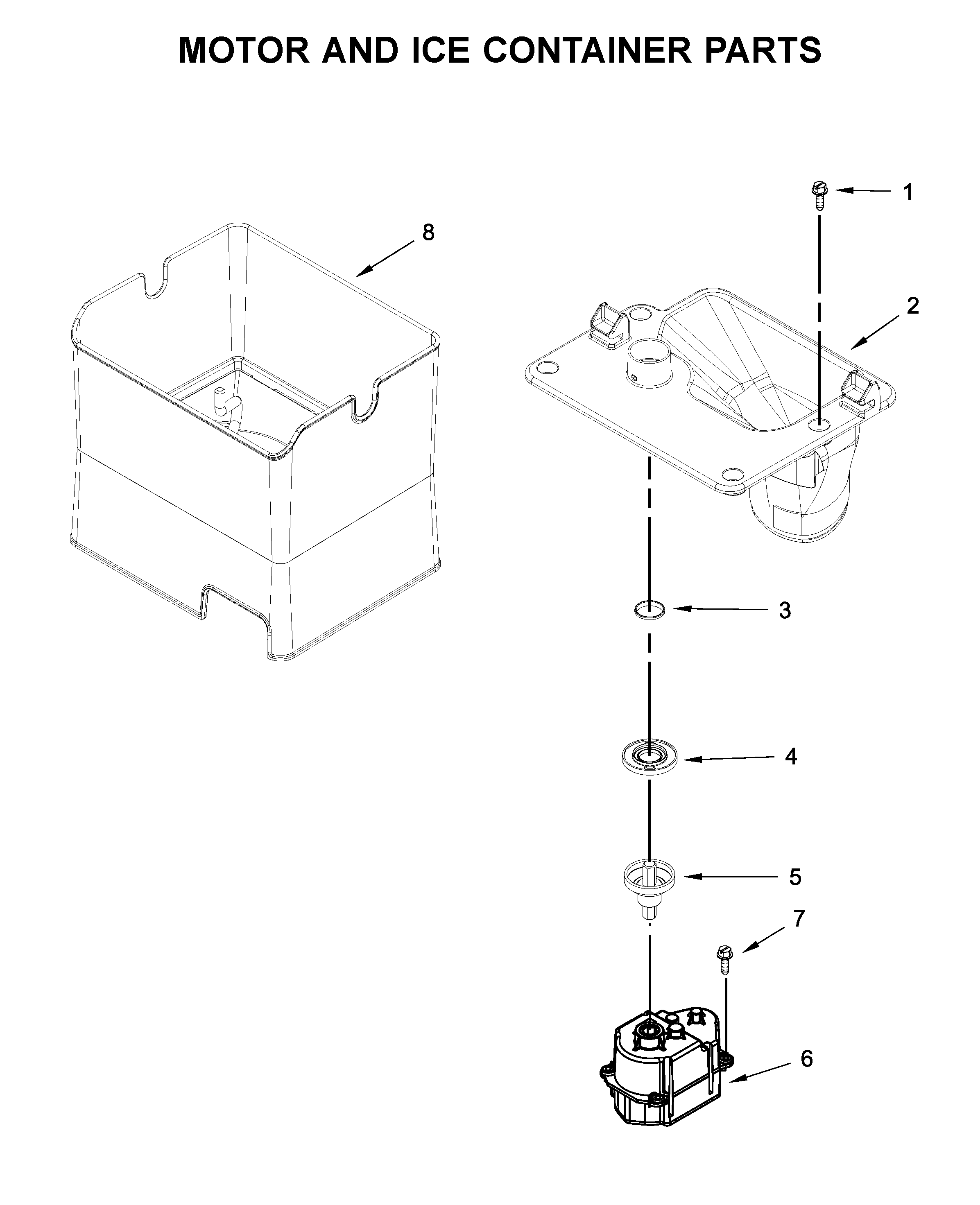 MOTOR AND ICE CONTAINER PARTS