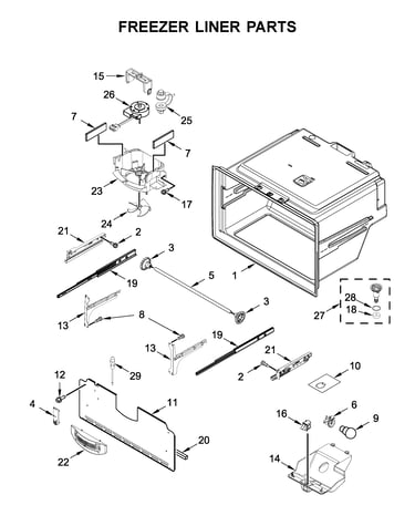 Freezer liner parts