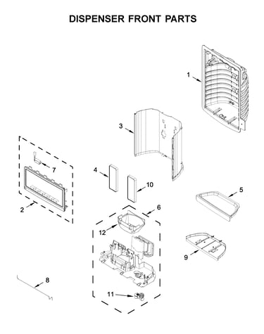 Dispenser front parts