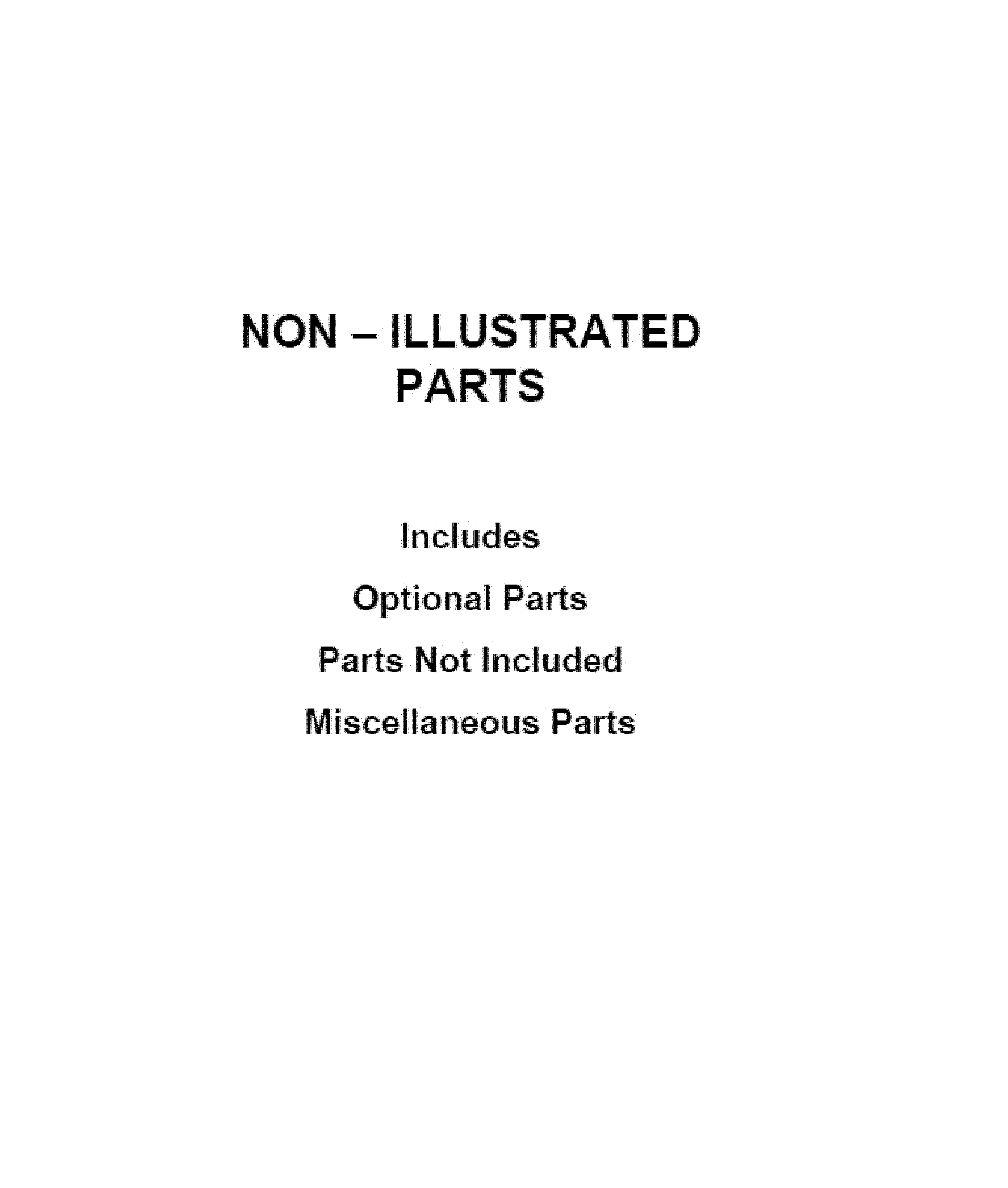 OPTIONAL PARTS (NOT INCLUDED)