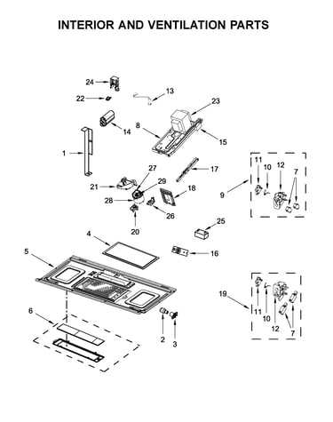 Interior and ventilation parts