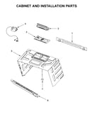 Cabinet and installation parts