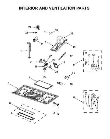 Interior and ventilation parts