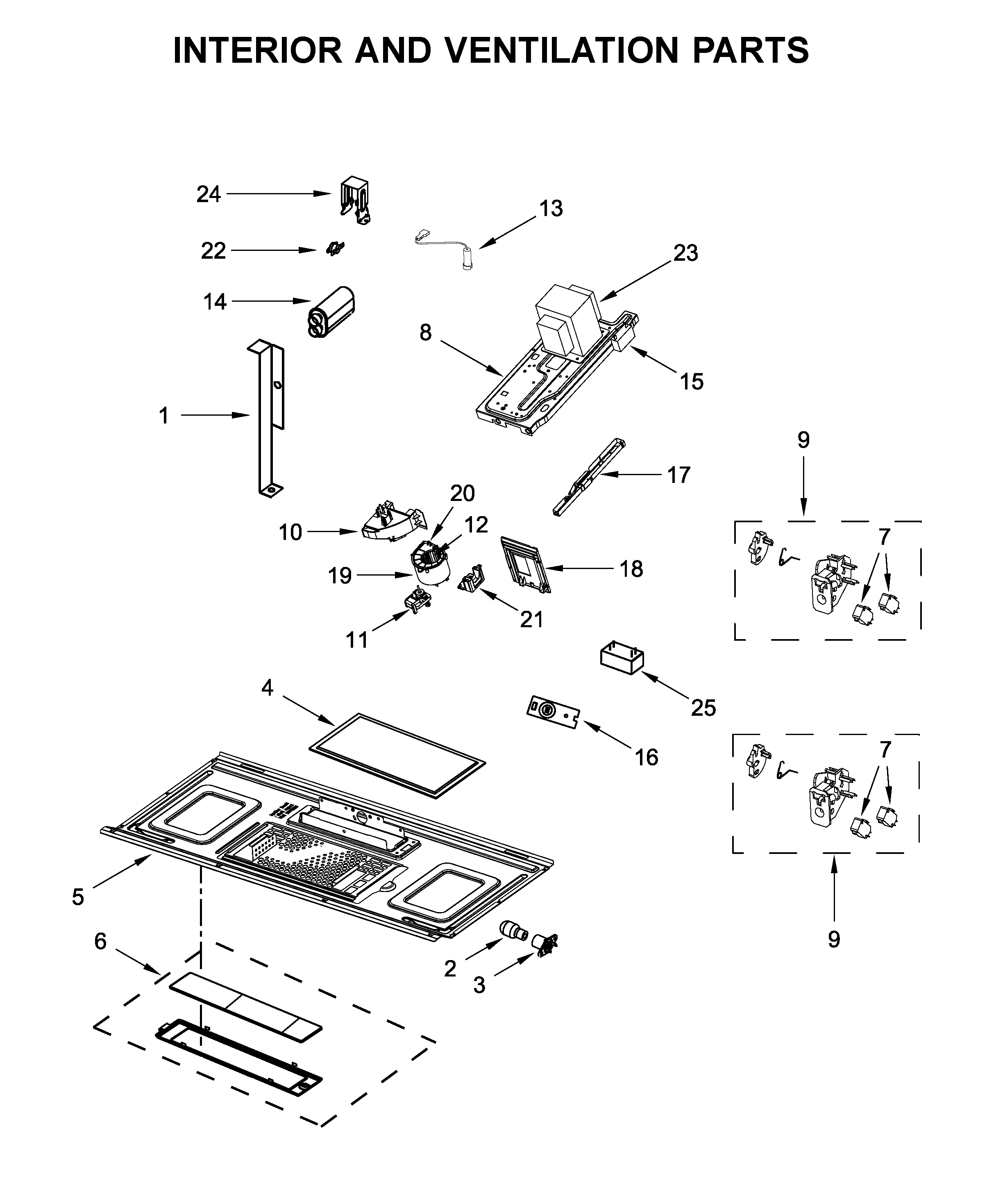 Interior and ventilation parts