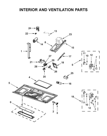 Interior and ventilation parts
