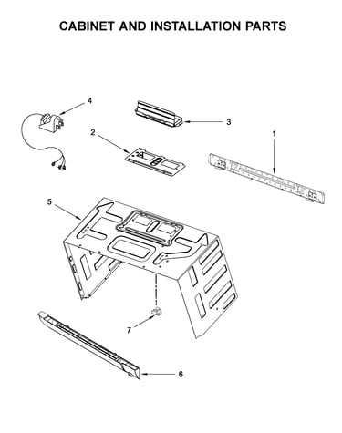 Cabinet and installation parts