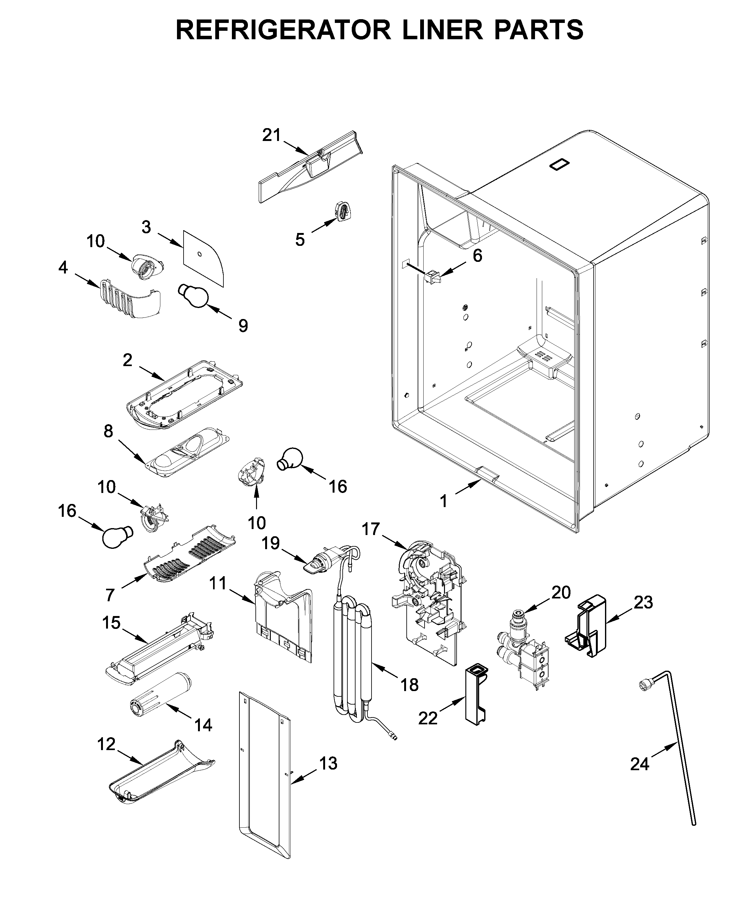 Refrigerator liner parts