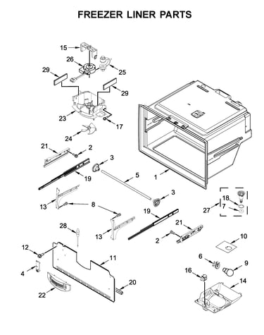 Freezer liner parts