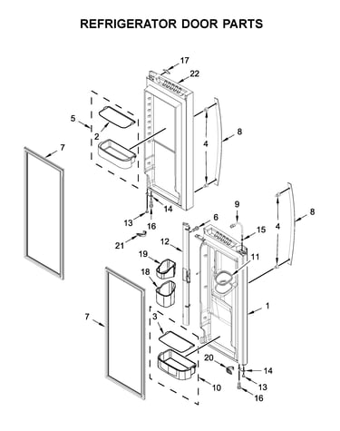 Refrigerator door parts