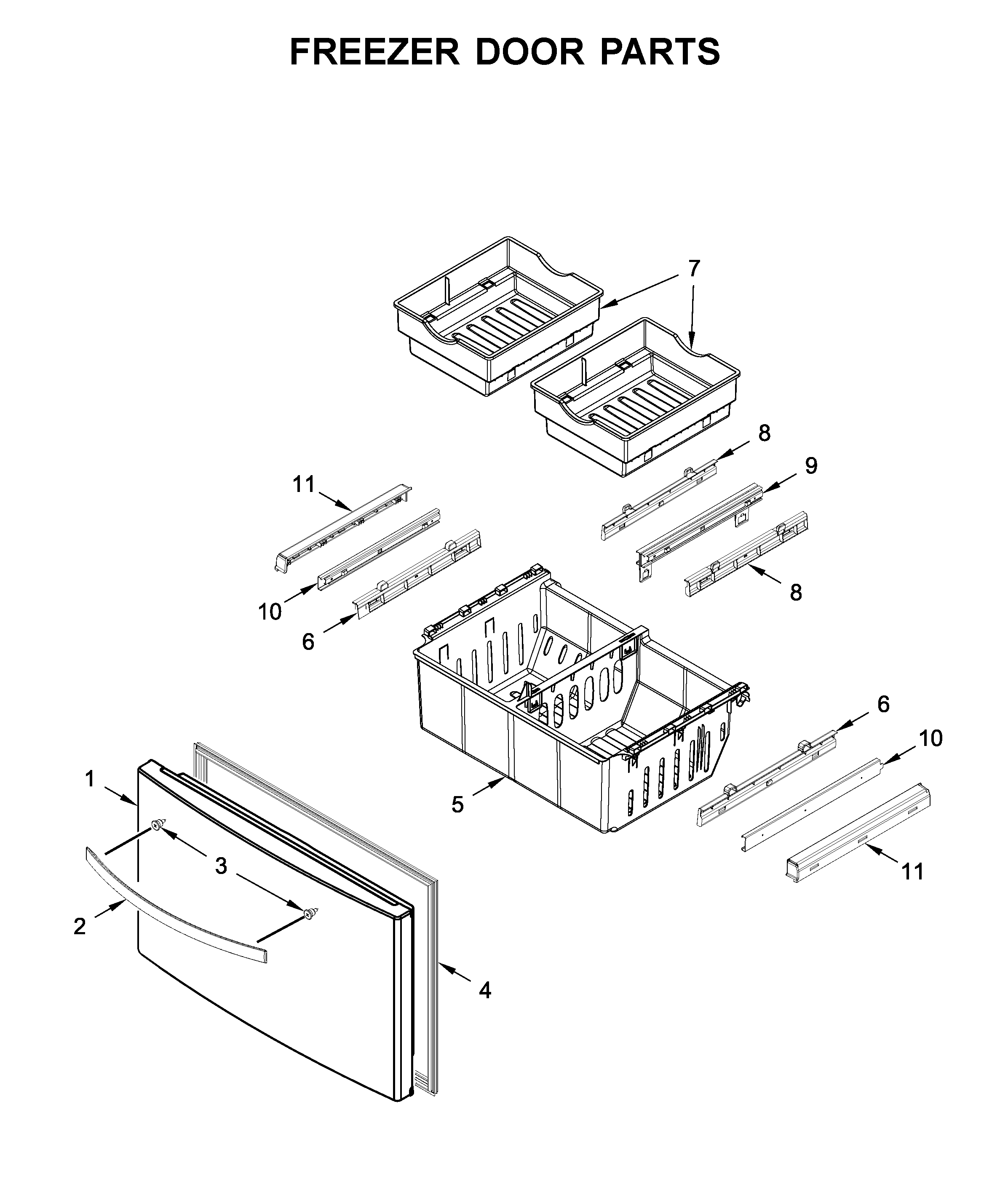 Freezer door parts
