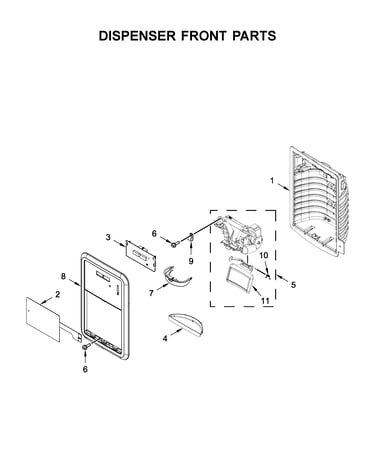 Dispenser front parts