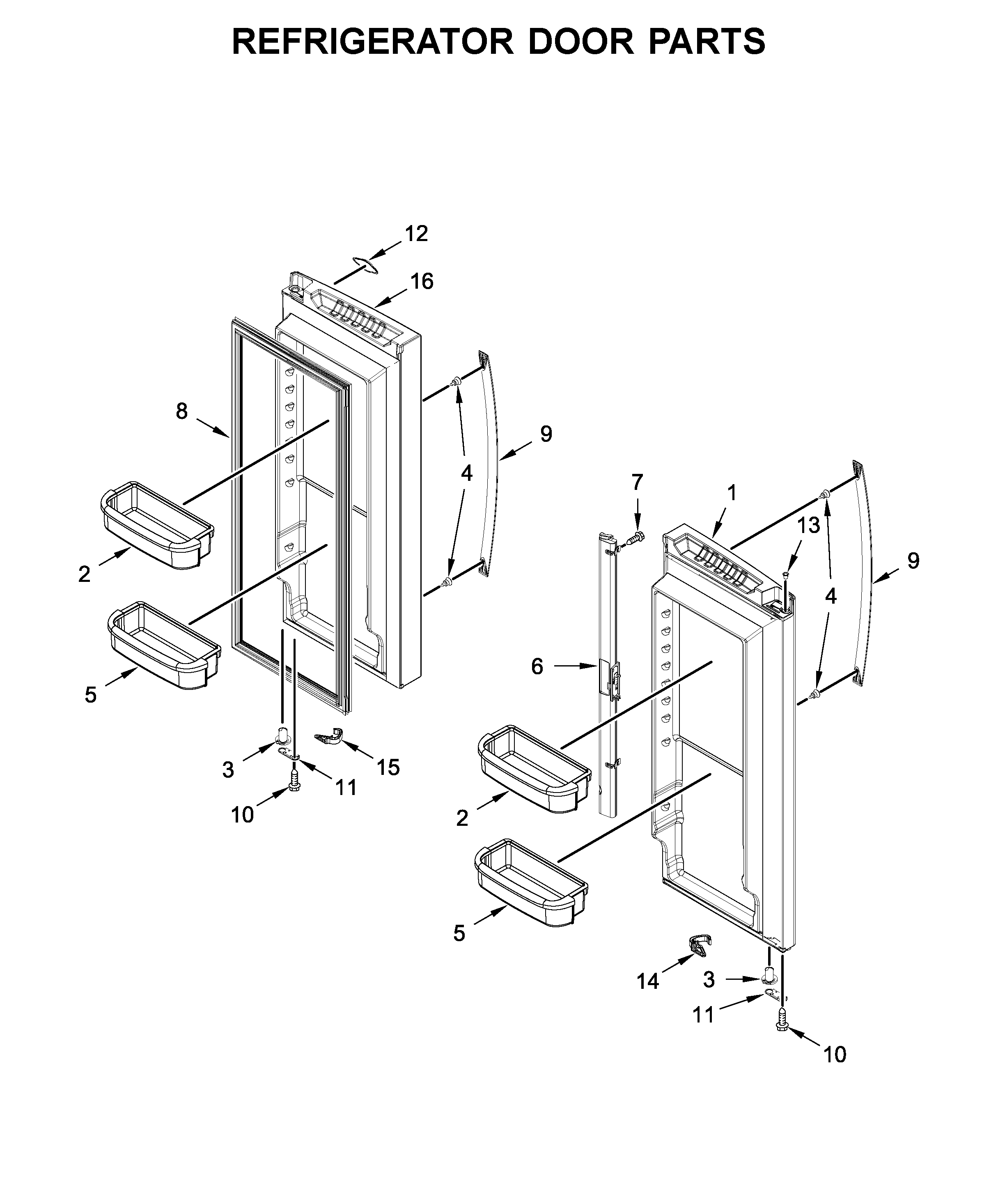 Refrigerator door parts