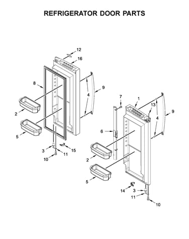 Refrigerator door parts