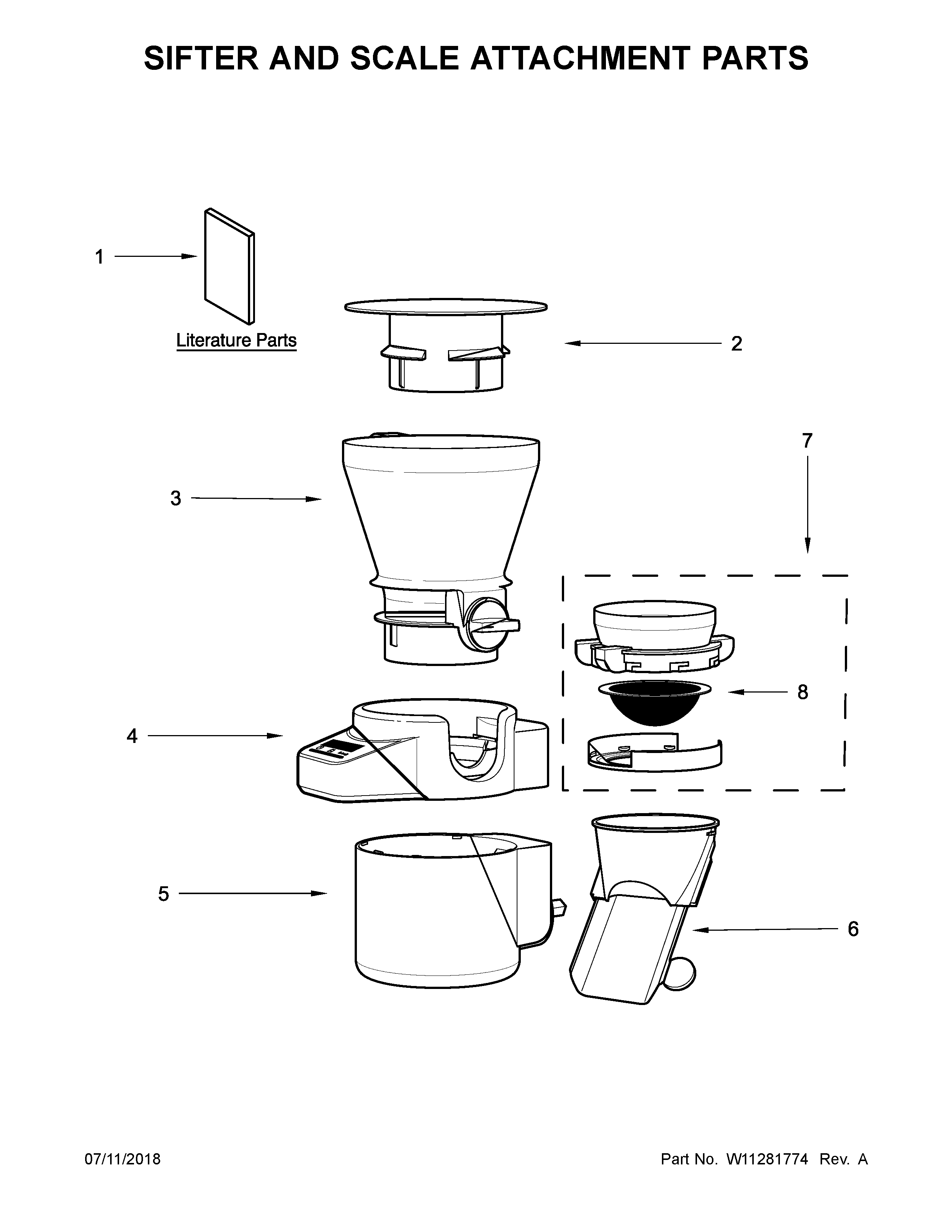 Sifter and scale attachment parts