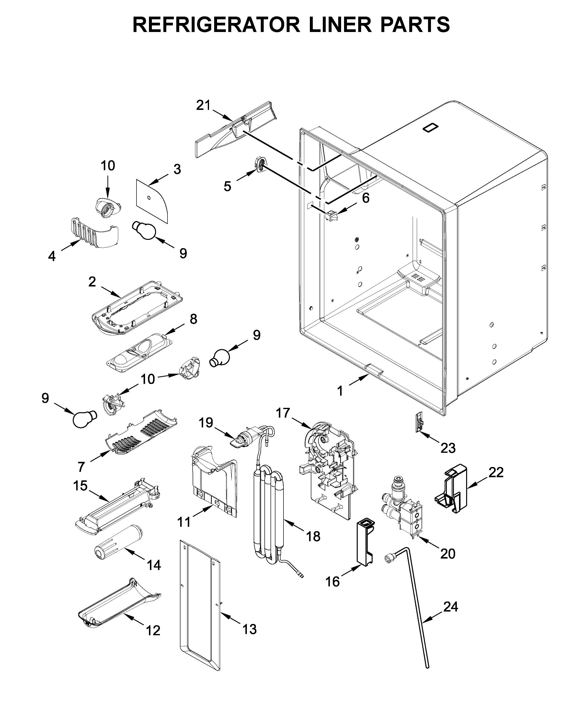 Refrigerator liner parts