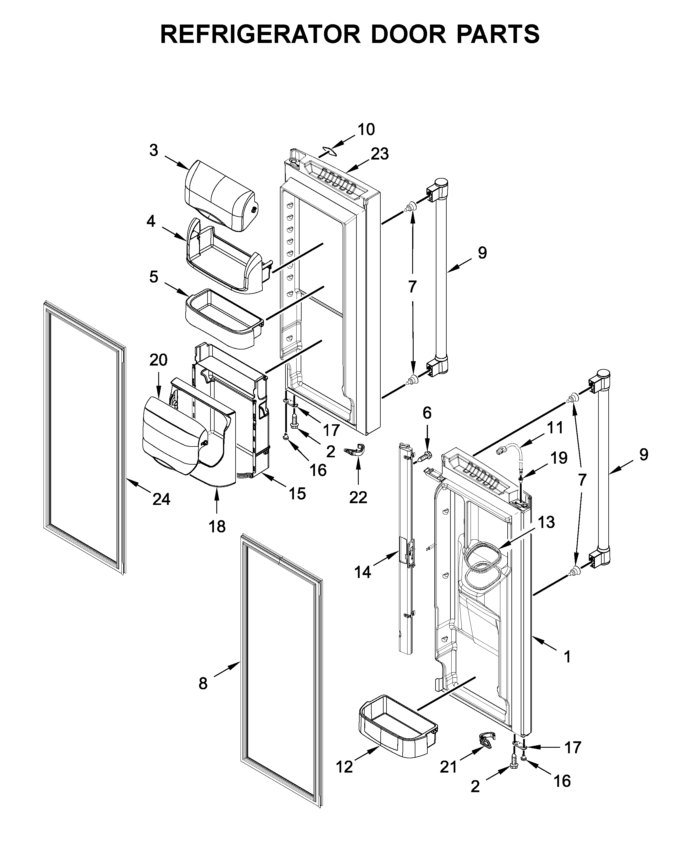 Refrigerator door parts
