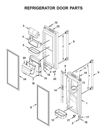 Refrigerator door parts