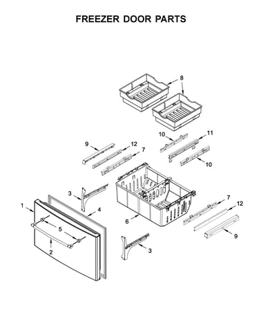 Freezer door parts