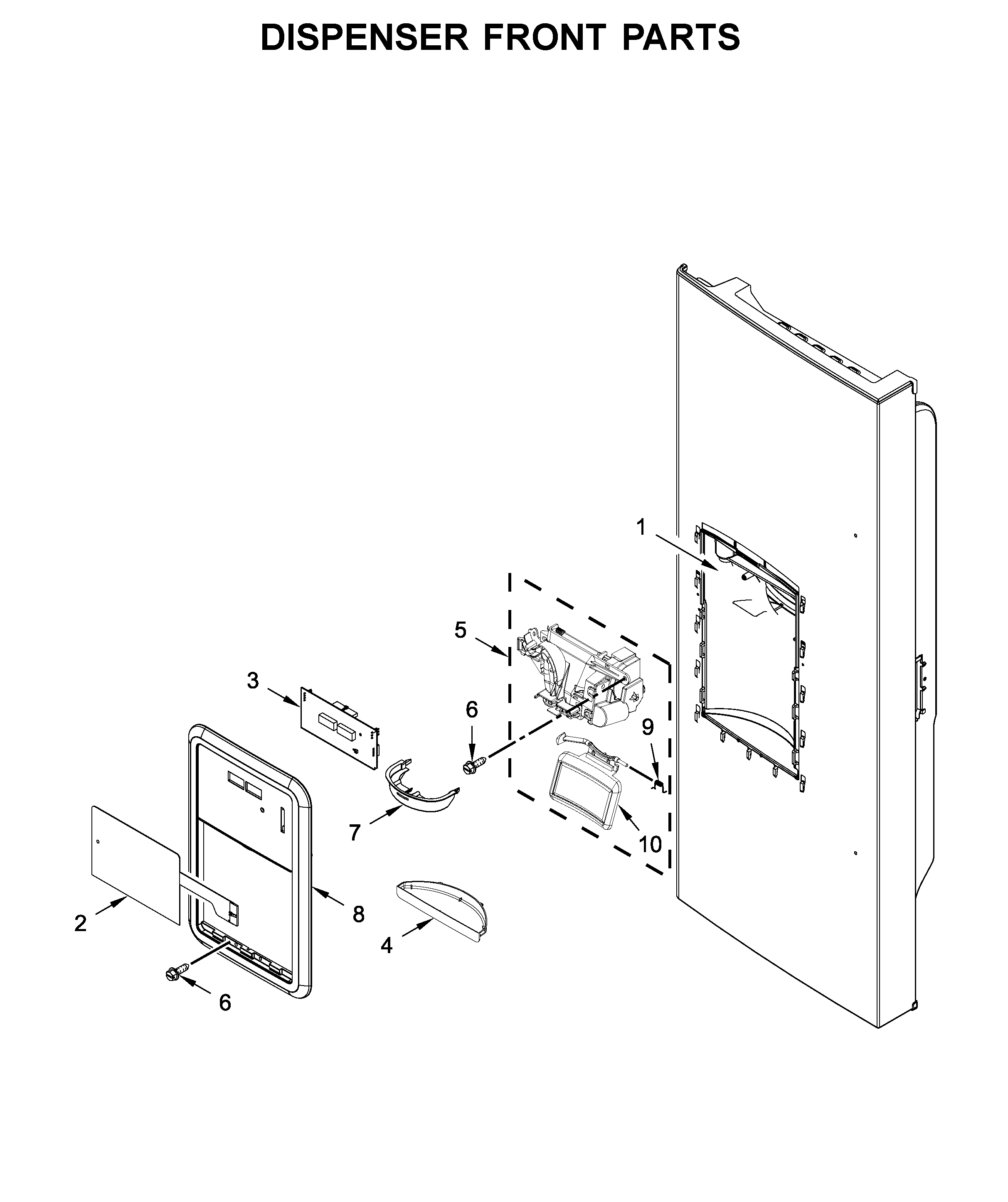 Dispenser front parts