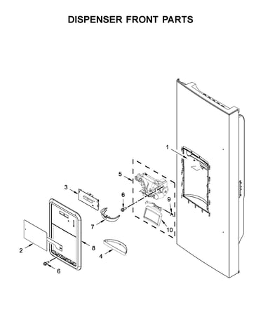 Dispenser front parts