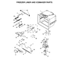 Maytag MFF2558FEZ02 freezer liner and icemaker parts diagram