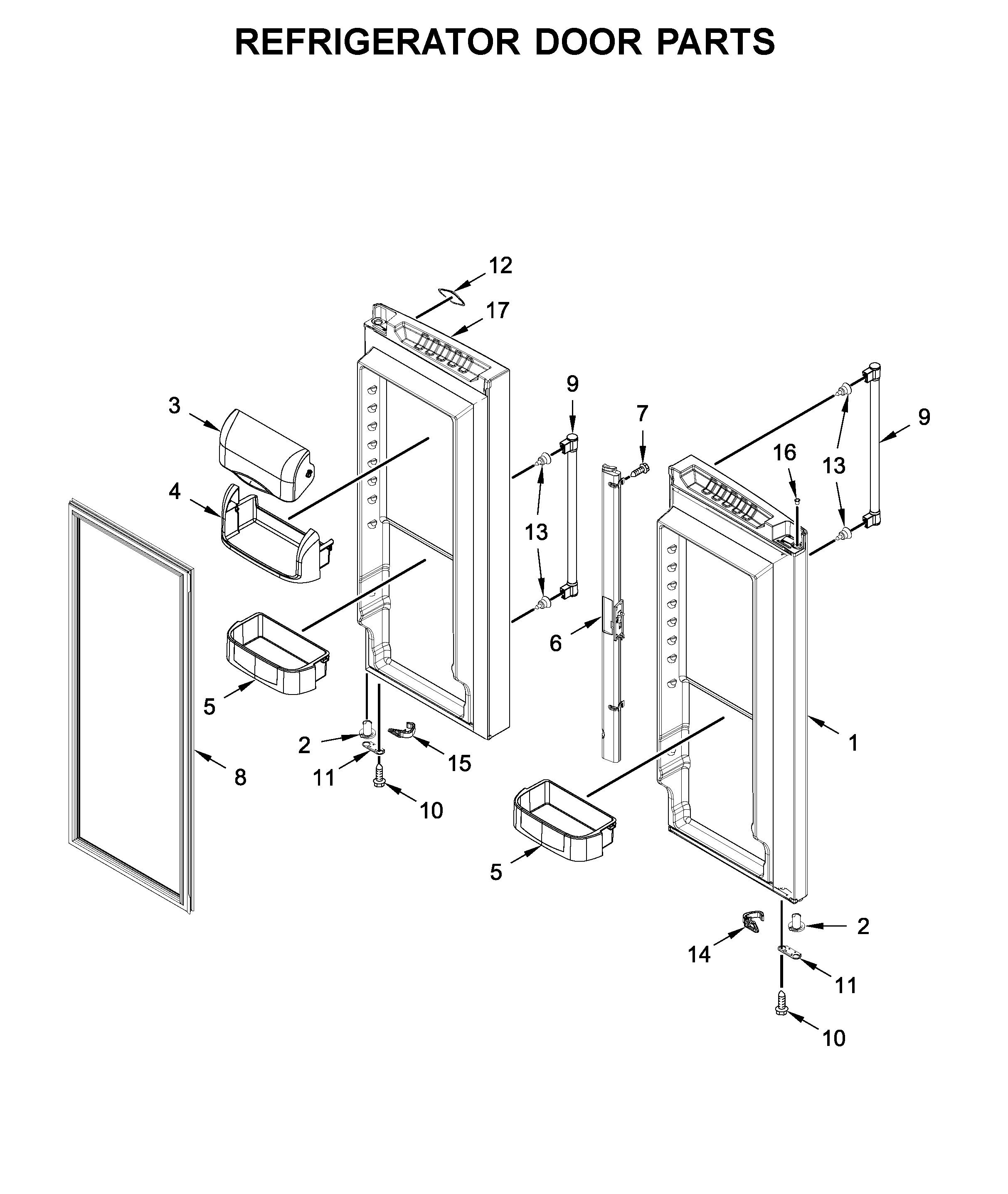Refrigerator door parts