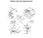 Maytag MBF2258FEZ02 freezer liner and icemaker parts diagram