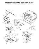 Freezer liner and icemaker parts