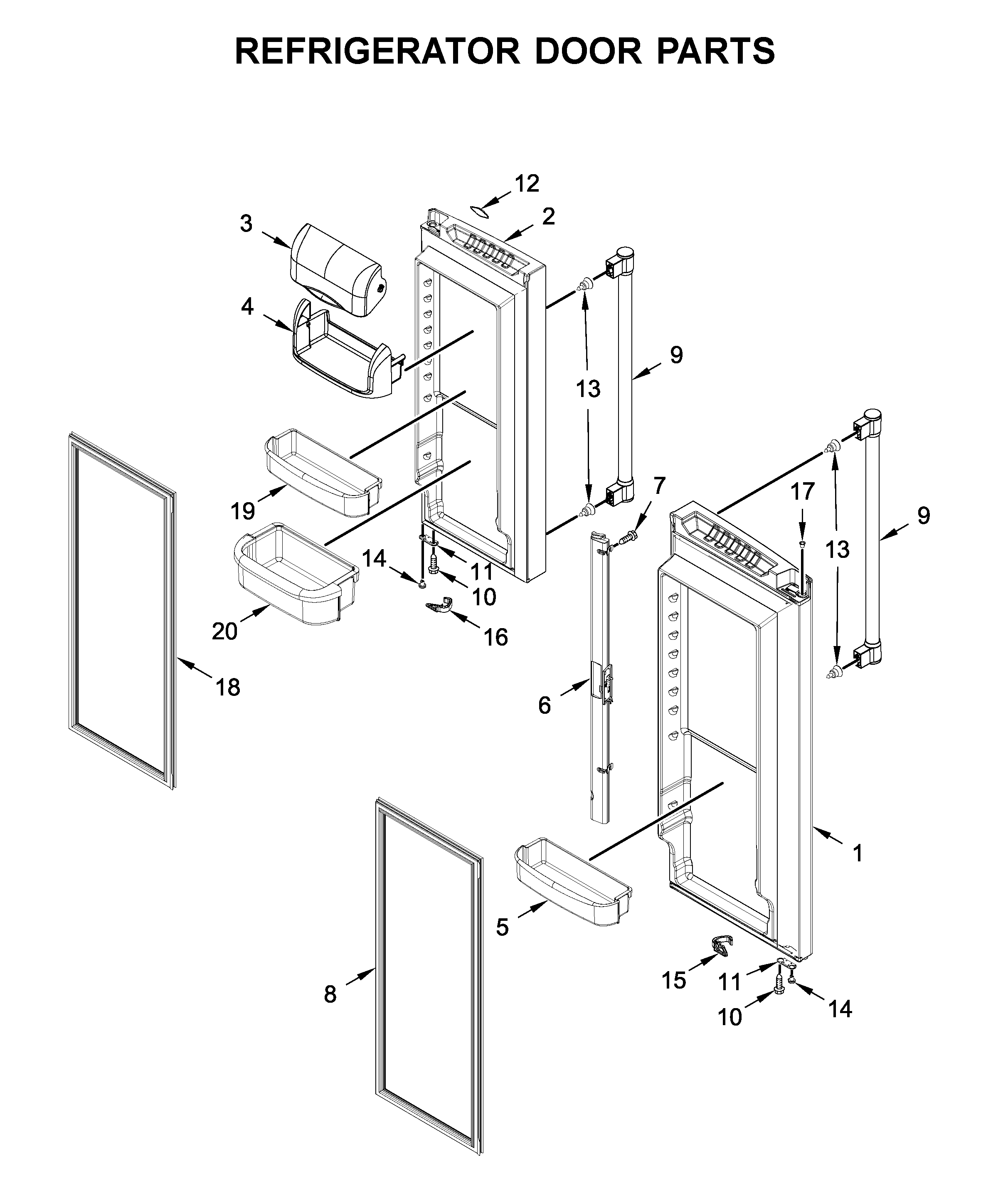 Refrigerator door parts