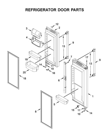 Refrigerator door parts