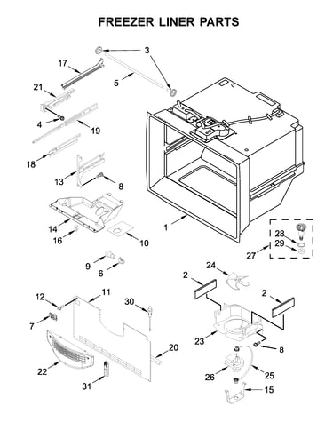 Freezer liner parts