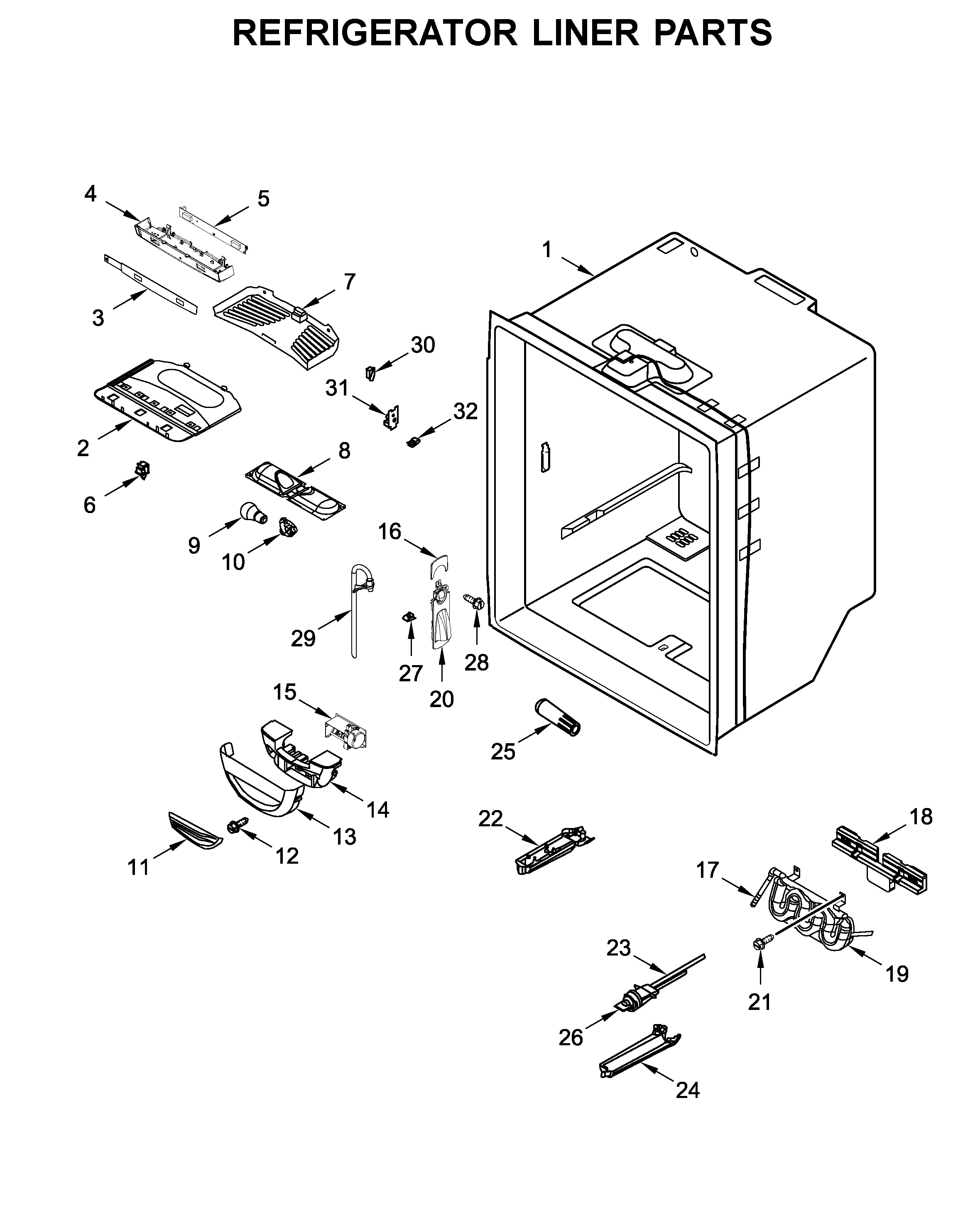 REFRIGERATOR LINER PARTS