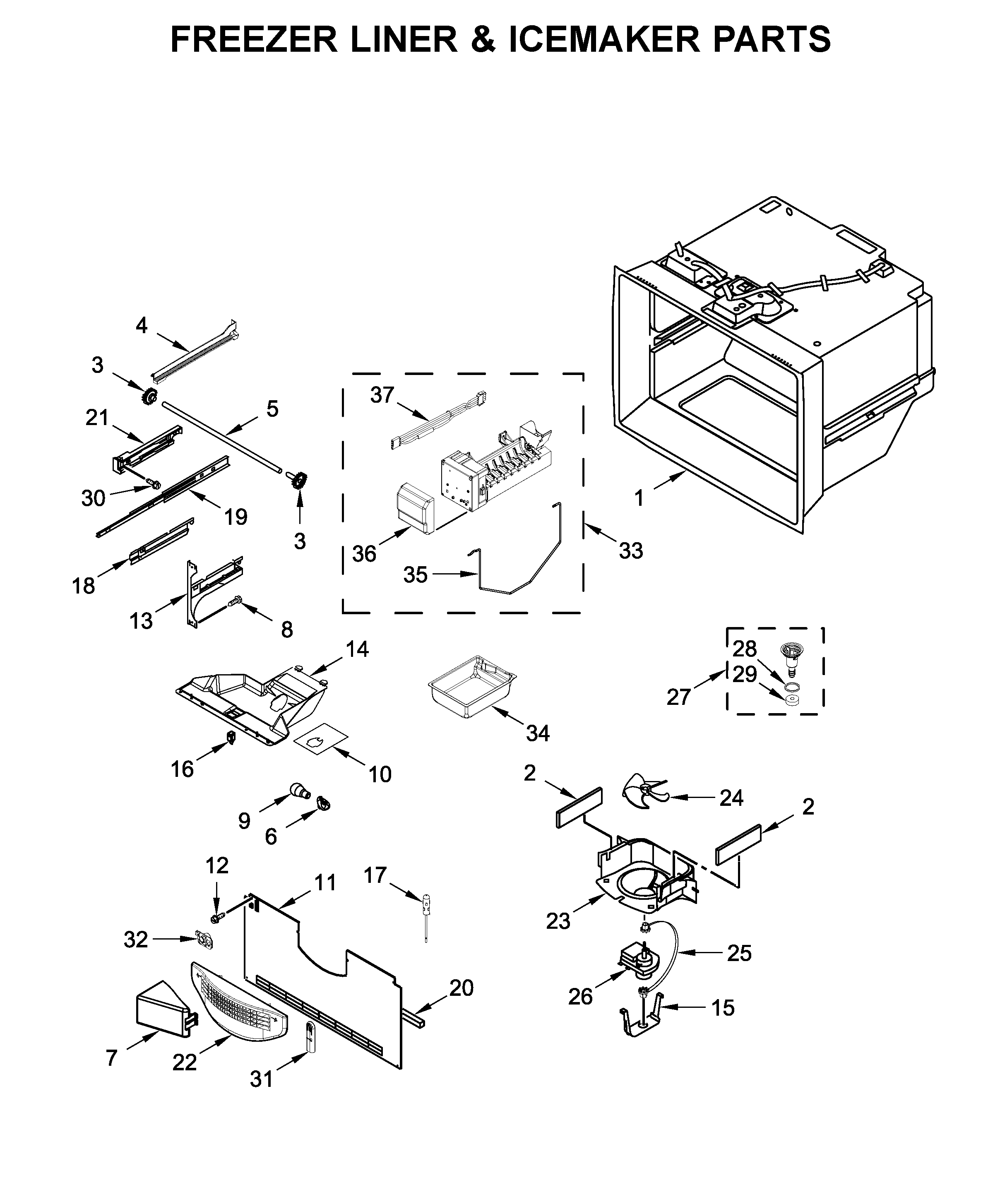 FREEZER LINER & ICEMAKER PARTS