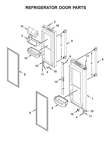 Refrigerator door parts