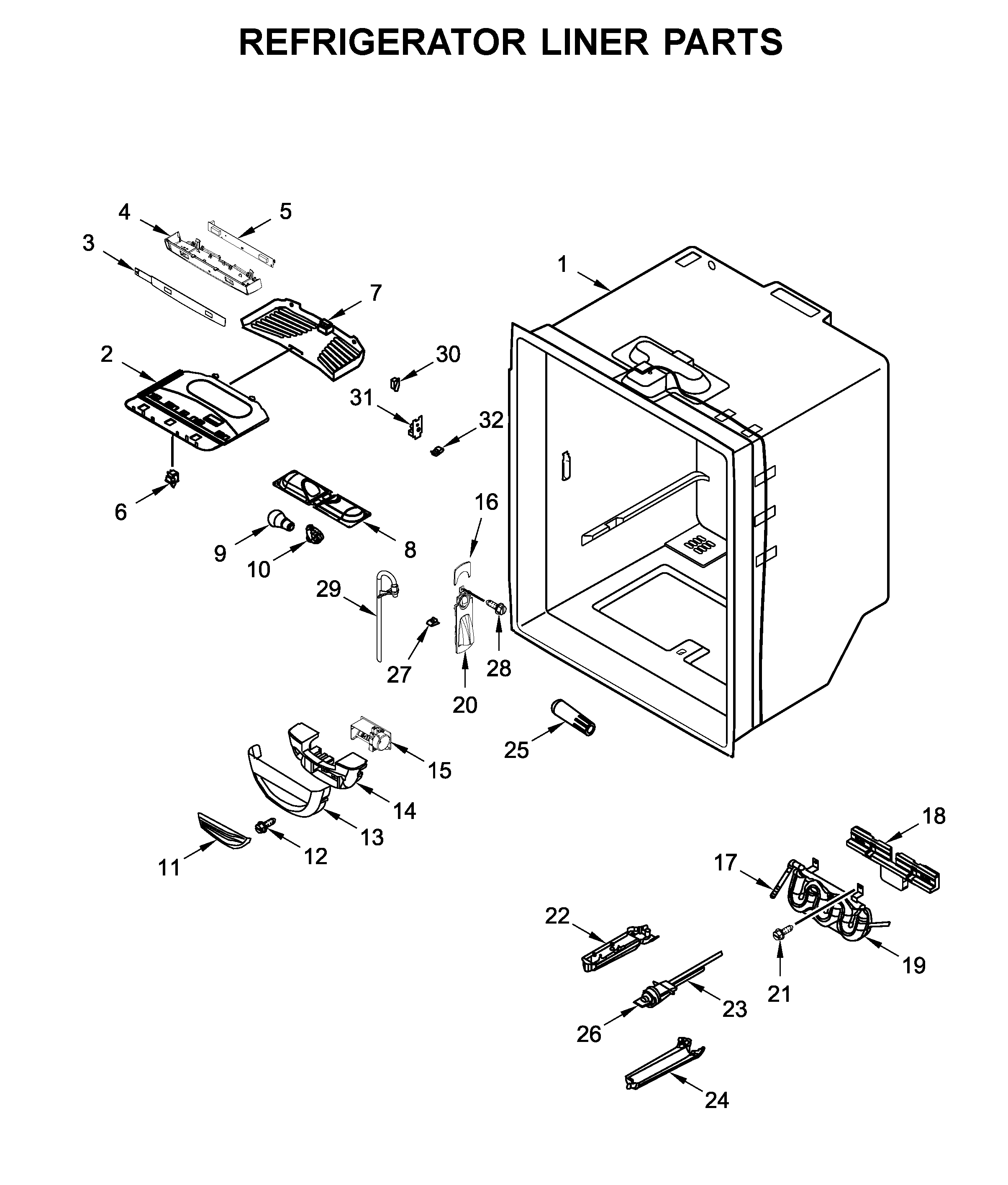 Refrigerator liner parts