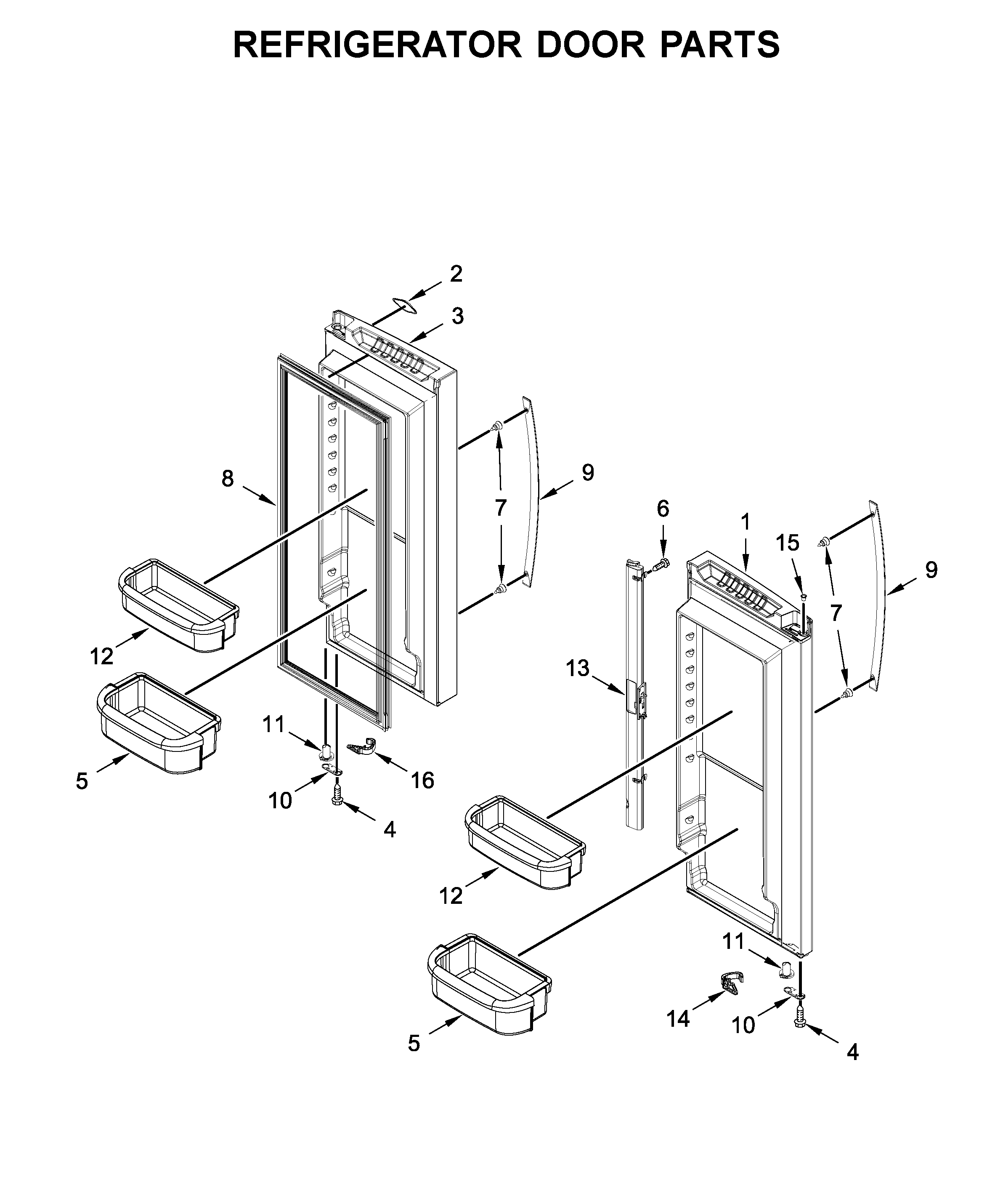 Refrigerator door parts