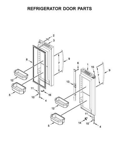 Refrigerator door parts
