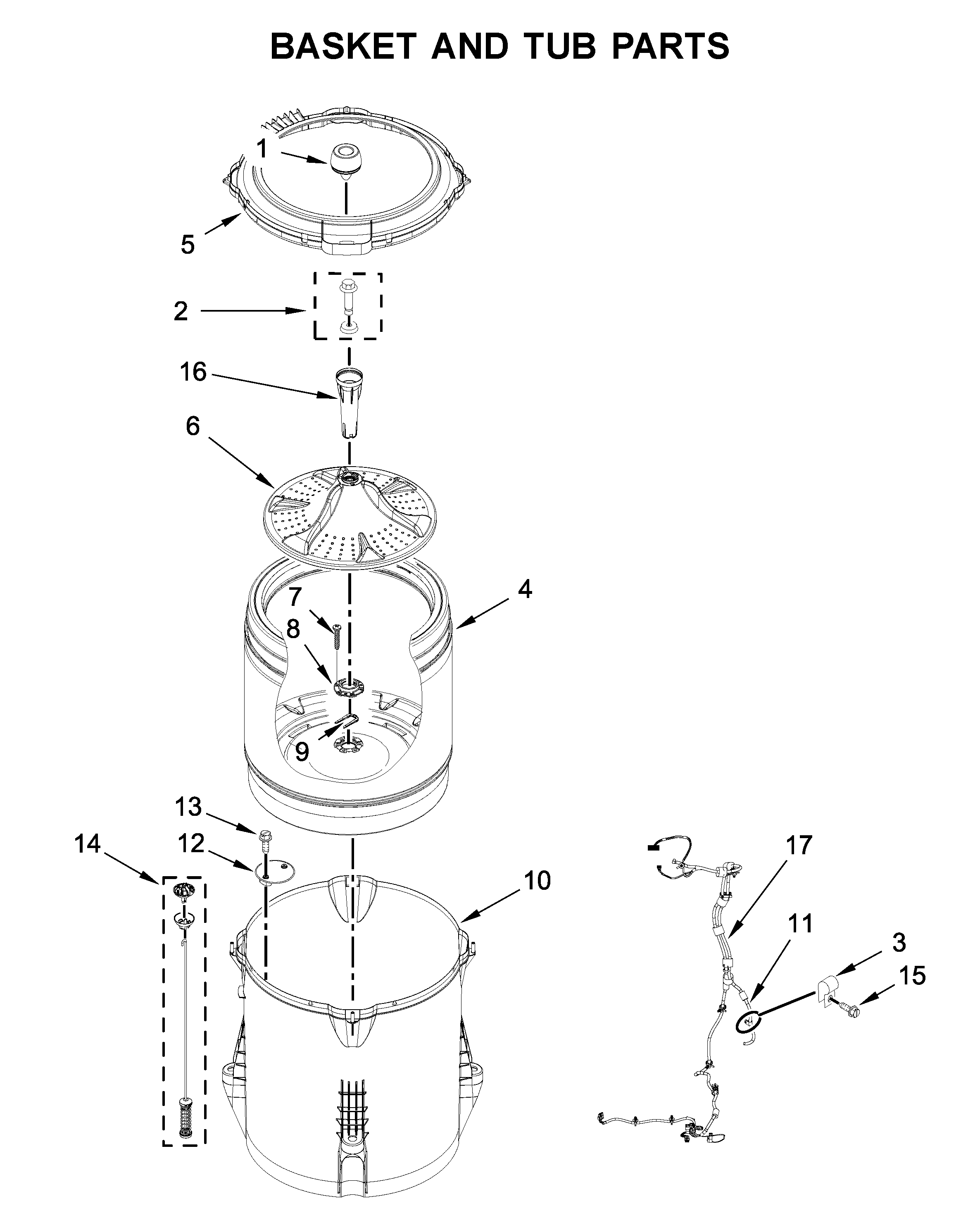 Basket and tub parts