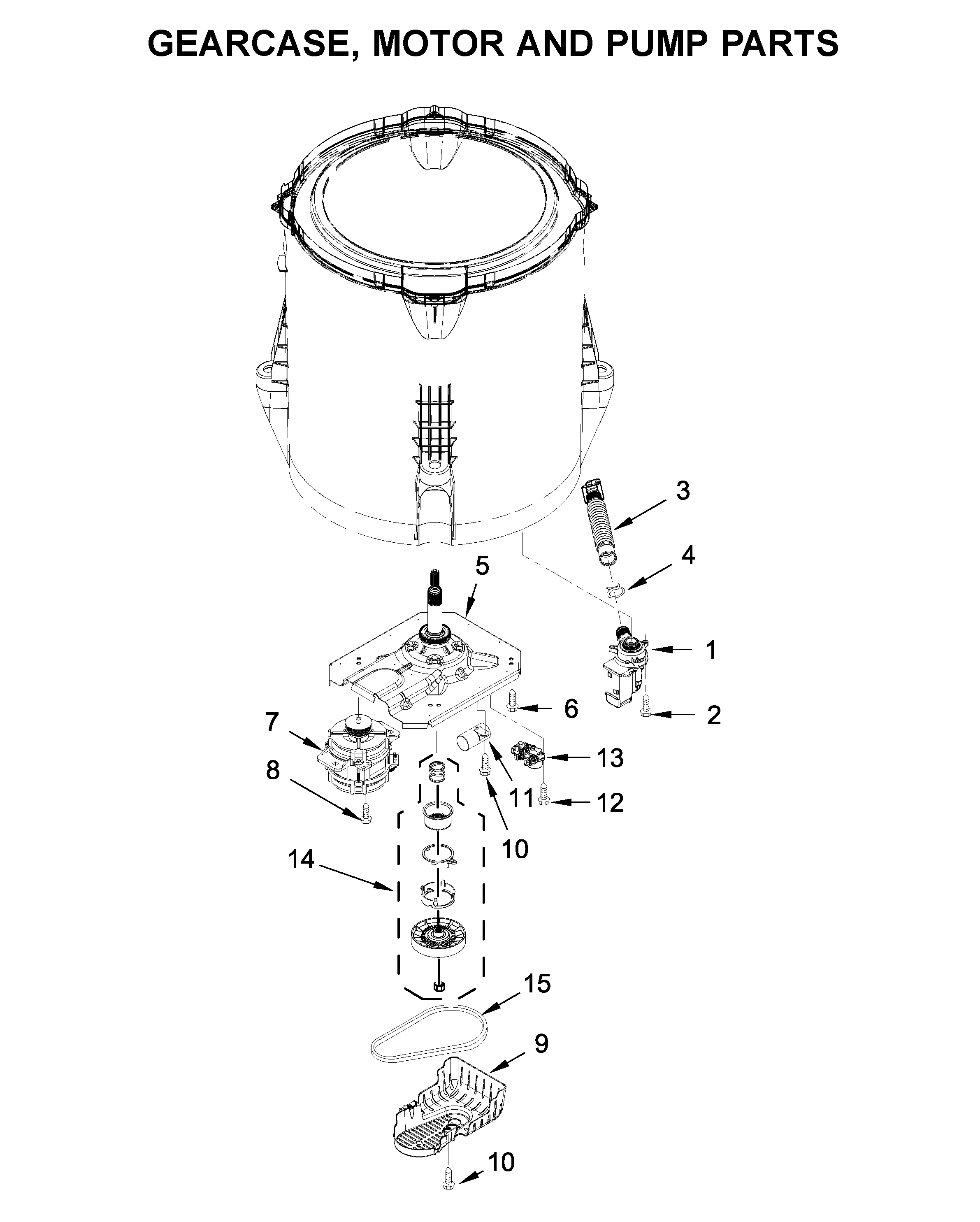 GEARCASE, MOTOR AND PUMP PARTS