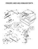 Freezer liner and icemaker parts