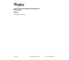 Whirlpool WRF532SMHZ01 cover sheet diagram