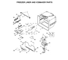 Whirlpool WRF532SMHZ01 freezer liner and icemaker parts diagram