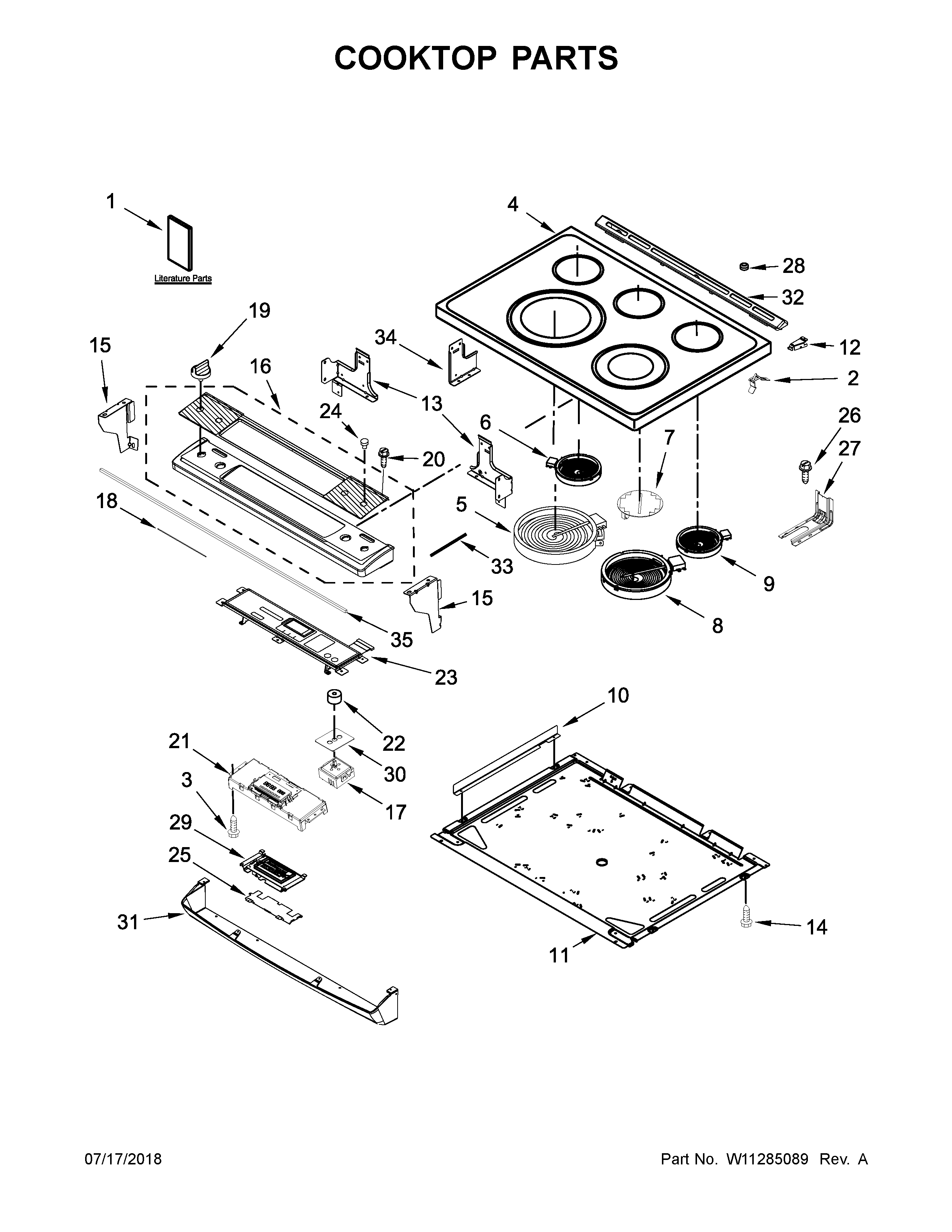 Cooktop parts