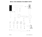 KitchenAid 5KSMMGA0 metal food grinder attachment parts diagram