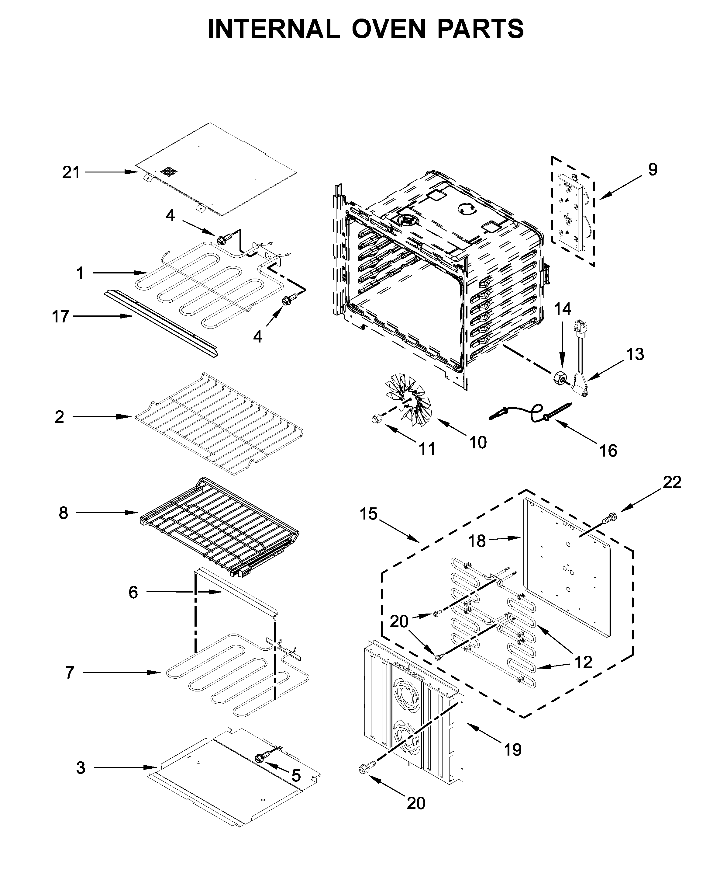 Internal oven parts